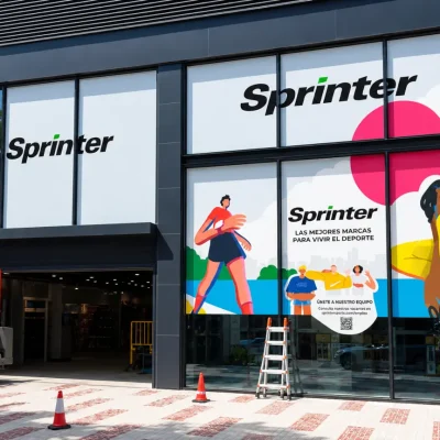 Rotulación para tienda de ropa deportiva en Madrid